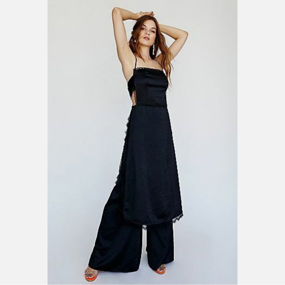 NWOT Free People Nadia Co-Ord Two Piece Satin Pants Set